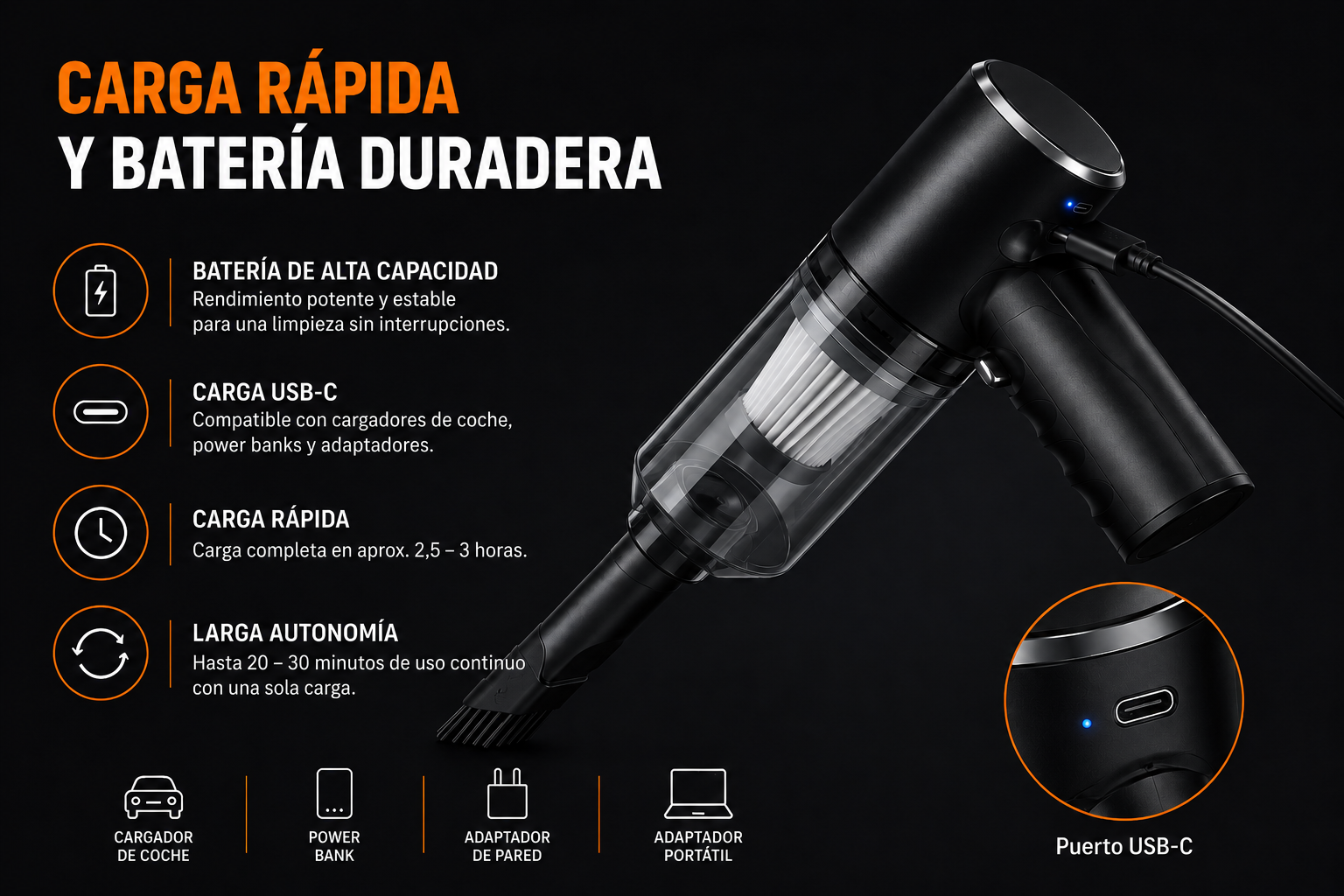 Aspiradora Portátil Zentaurix 4 en 1