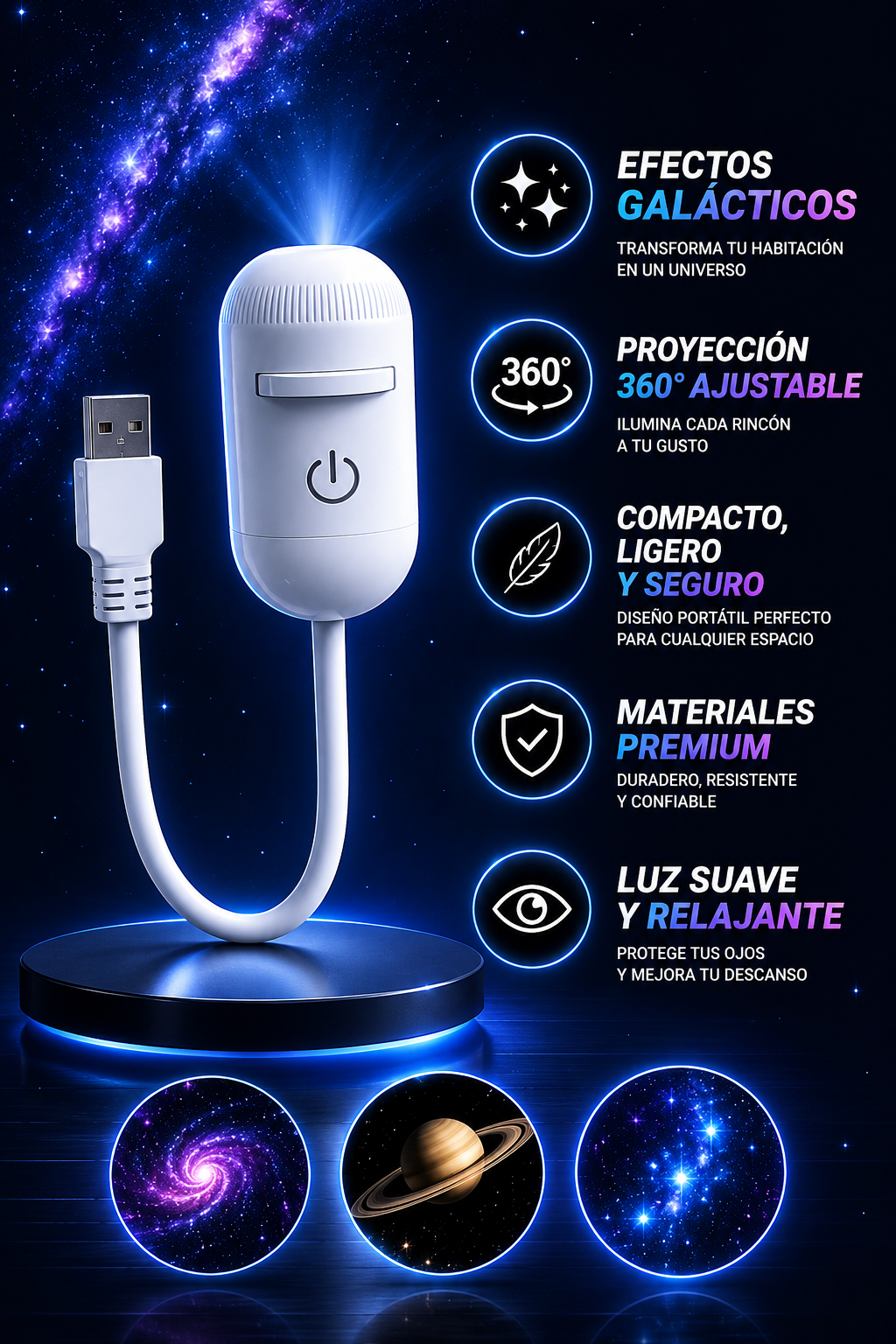 Mini Proyector de Galaxia Zentaurix